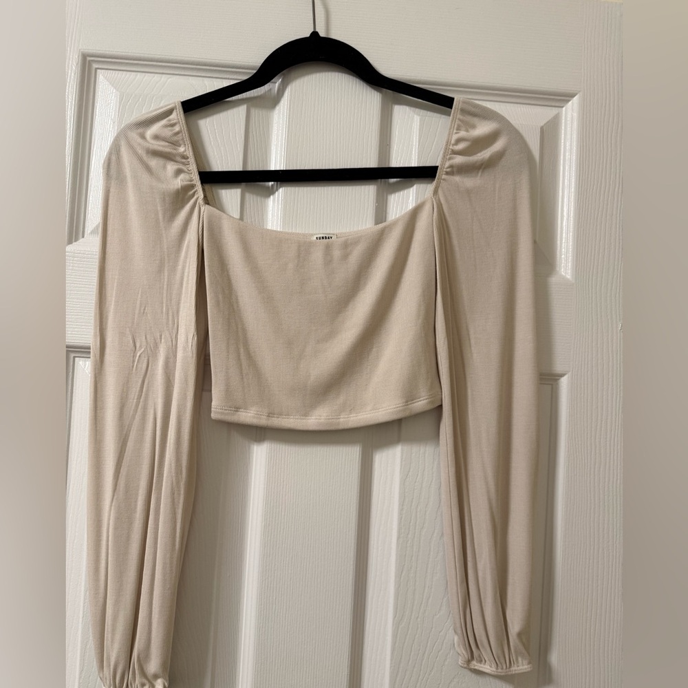 Sunday Best Cream Crop Top